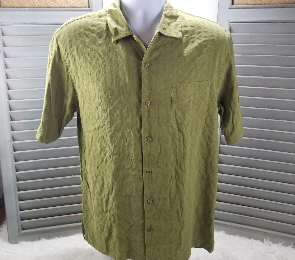 Tommy Bahama Relax Men's Green Silk Sz Medium